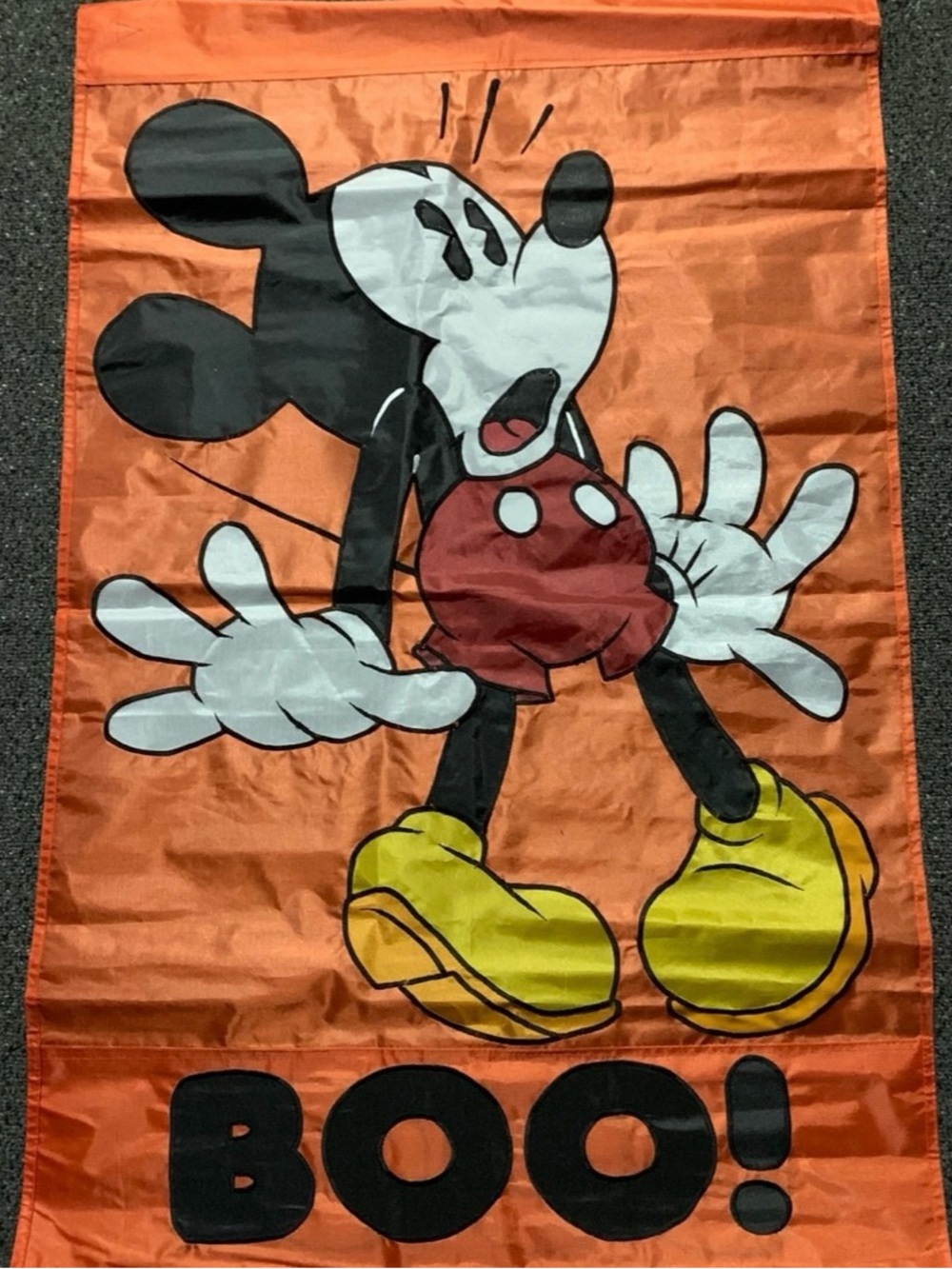 Vintage large 27” x 43” Disney Mickey Mouse Boo Halloween Garden Flag